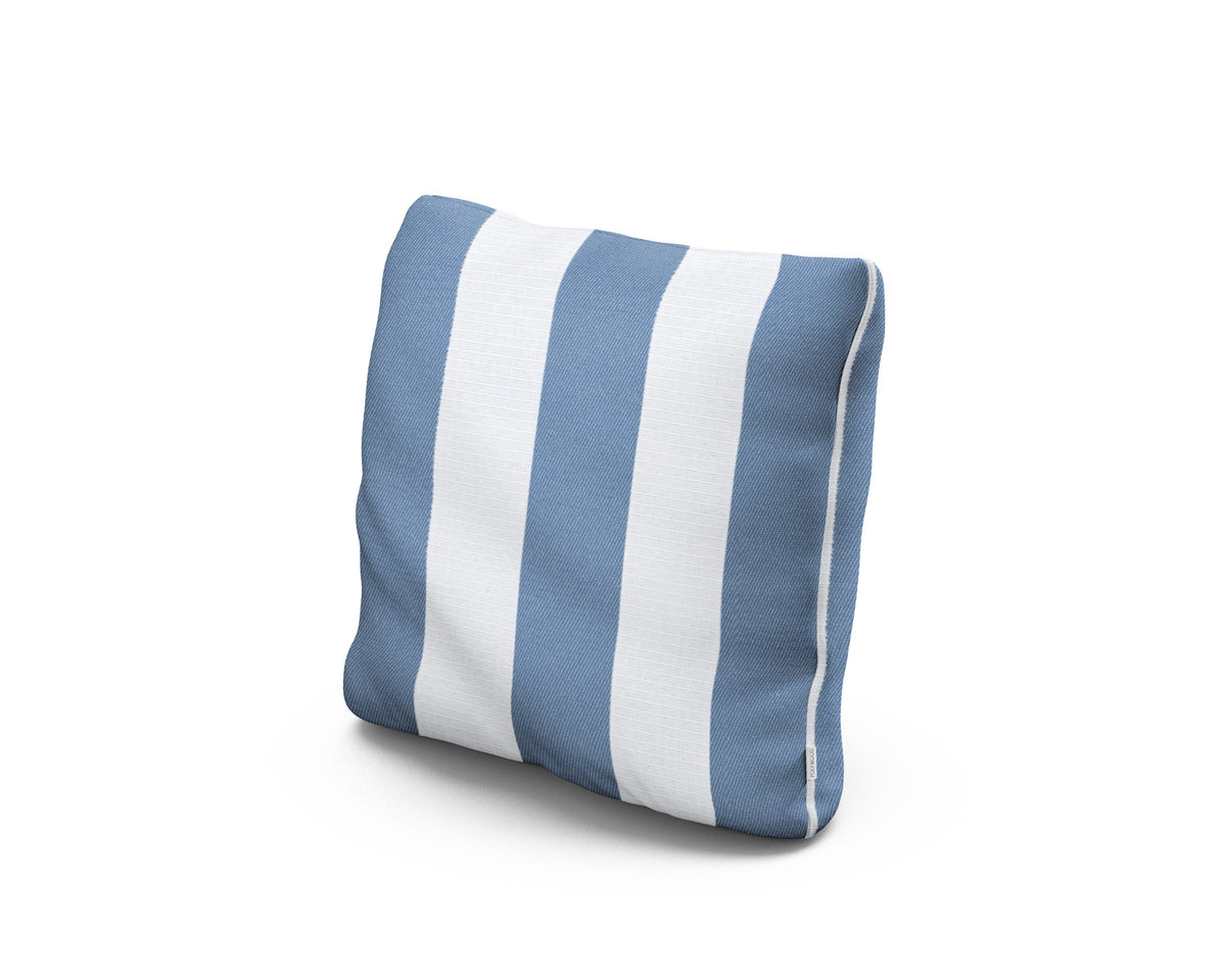 POLYWOOD 16" Outdoor Throw Pillow in Cabana Stripe Sky Blue