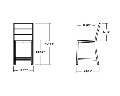 POLYWOOD Main Street Counter Side Chair dimensions