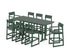 POLYWOOD EDGE 9-Piece Farmhouse Bar Set with Trestle Legs in Green