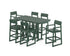 POLYWOOD EDGE 7-Piece Farmhouse Bar Set in Green