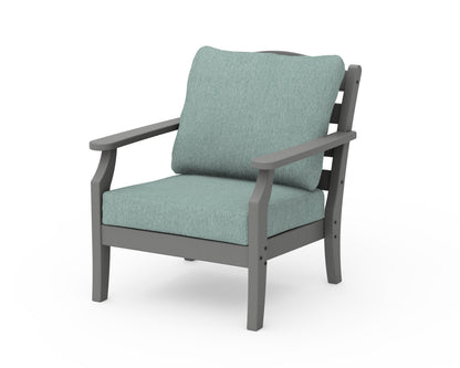 POLYWOOD Savannah Deep Seating Chair in Slate Grey / Glacier Spa