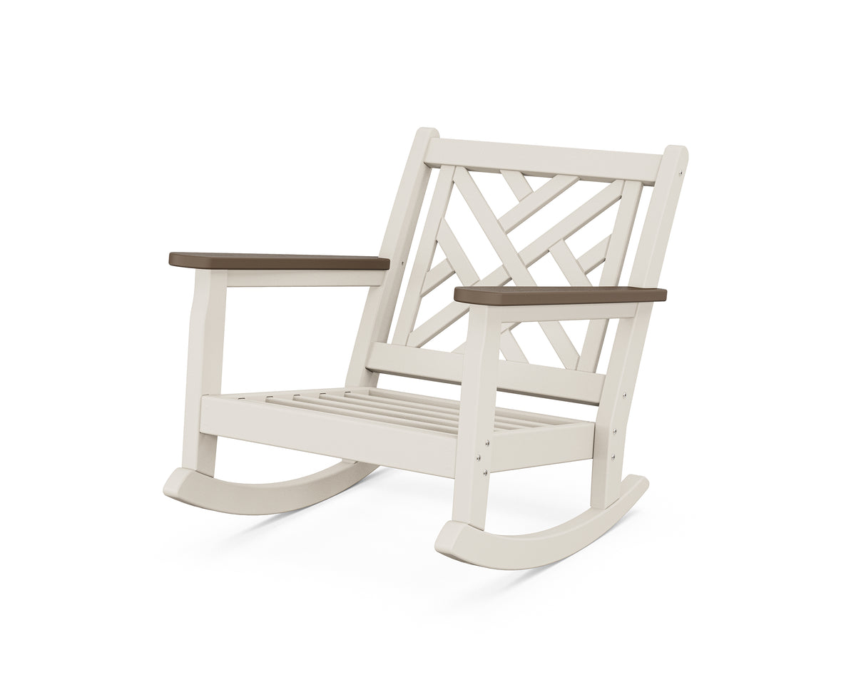 POLYWOOD Chippendale Deep Seating Rocking Chair Frame in Sand / Kona