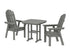 POLYWOOD Vineyard Adirondack 3-Piece Dining Set in Slate Grey