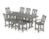 POLYWOOD Braxton 9-Piece Farmhouse Counter Set with Trestle Legs in Slate Grey