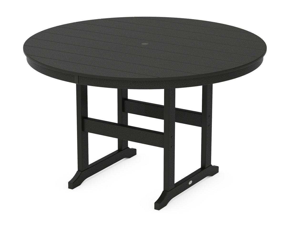 POLYWOOD 60" Round Farmhouse Counter Table in Black