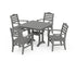POLYWOOD Savannah 5-Piece Farmhouse Dining Set with Trestle Legs in Slate Grey