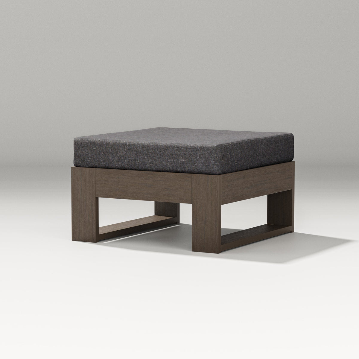 POLYWOOD Latitude Lounge Ottoman in Kona / Ash Charcoal
