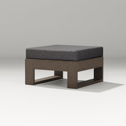 POLYWOOD Latitude Lounge Ottoman in Kona / Ash Charcoal