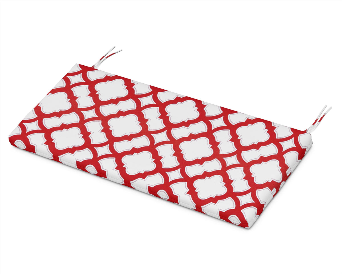 POLYWOOD 48" Bench Seat Cushion in Trellis Crimson