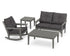 POLYWOOD Vineyard 4-Piece Deep Seating Rocker Set in Slate Grey / Ash Charcoal