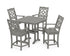 POLYWOOD Chinoiserie 5-Piece Counter Set with Trestle Legs in Slate Grey