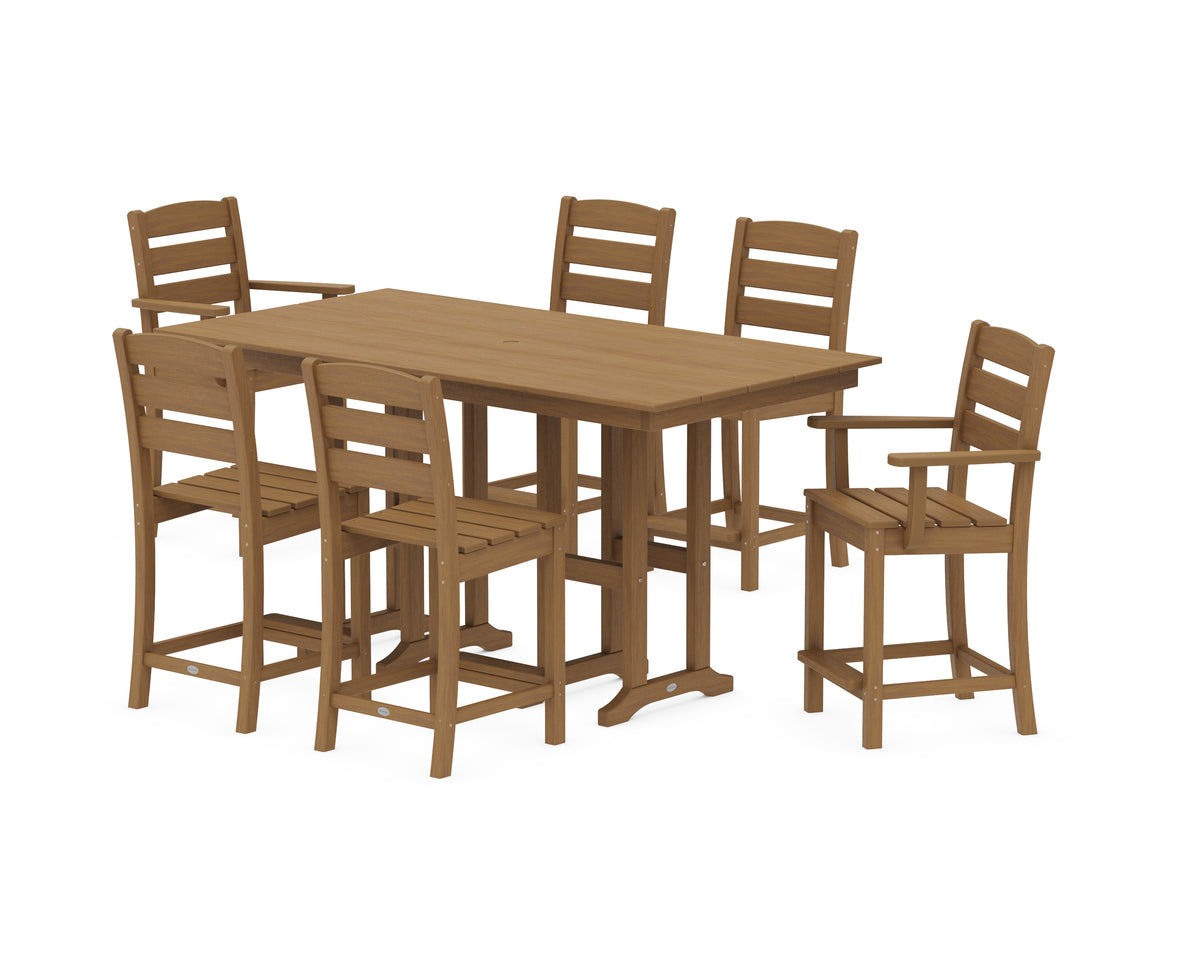 POLYWOOD Lakeside 7-Piece Counter Set in Natural