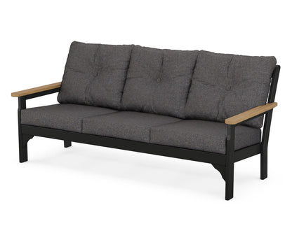 POLYWOOD Vineyard Deep Seating Sofa in Black / Natural / Ash Charcoal