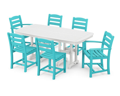 POLYWOOD La Casa Café 7-Piece Dining Set in Aruba / White