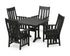POLYWOOD Acadia 5-Piece Farmhouse Dining Set with Trestle Legs in Black