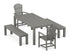 POLYWOOD Palm Coast 5-Piece Parsons Dining Set with Benches in Slate Grey