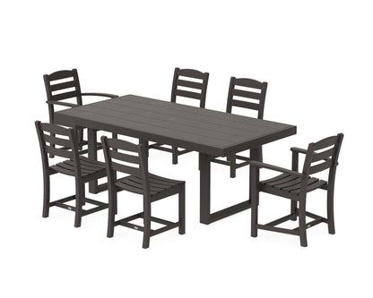 POLYWOOD La Casa Café 7-Piece Dining Set - 39" x 78" Table in Vintage Coffee
