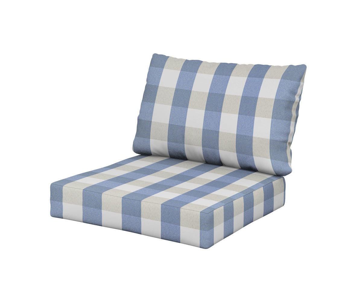 POLYWOOD Modular Cushion in Buffalo Plaid Sky Blue