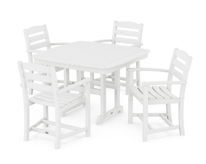 POLYWOOD La Casa Café 5-Piece Dining Set with Trestle Legs - 44" Table in White