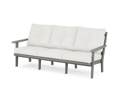 POLYWOOD Mission Deep Seating Sofa in Slate Grey / Natural Linen