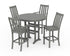 POLYWOOD Vineyard 5-Piece Nautical Trestle Bar Set in Slate Grey