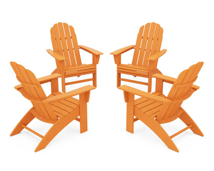 POLYWOOD 4-Piece Vineyard Curveback Adirondack Chair Conversation Set