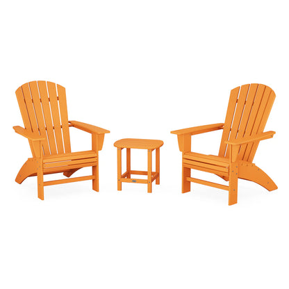 Polywood Nautical 3-Piece Curveback Adirondack Set