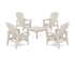 POLYWOOD 5-Piece Nautical Grand Upright Adirondack Chair Conversation Group in Sand