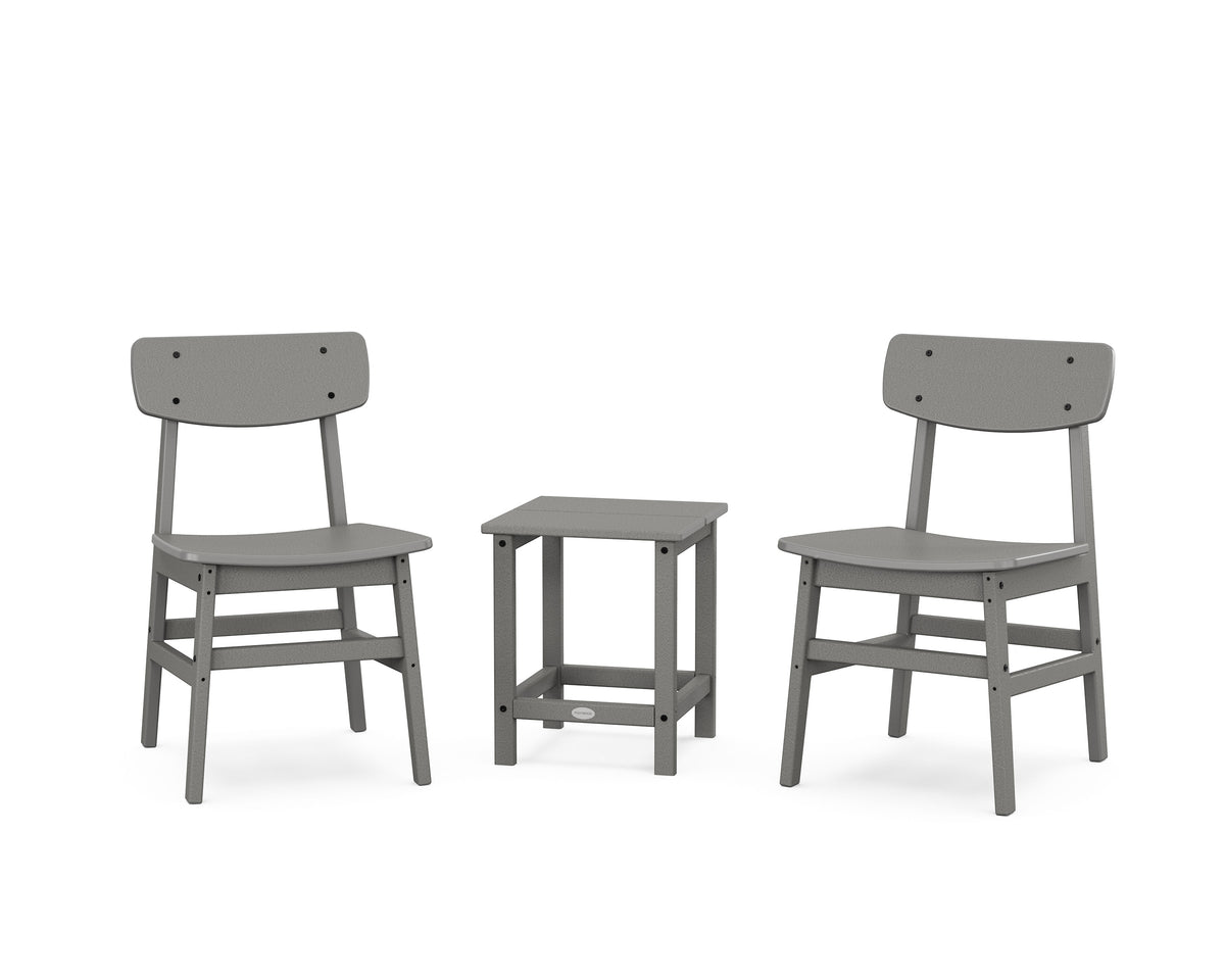 POLYWOOD Modern Studio Urban Chair 3-Piece Seating Set in Slate Grey