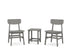 POLYWOOD Modern Studio Urban Chair 3-Piece Seating Set in Slate Grey