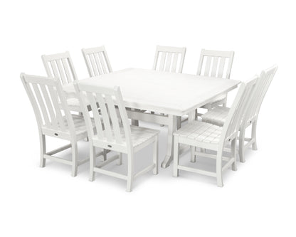 POLYWOOD Vineyard 9-Piece Dining Set in Vintage White