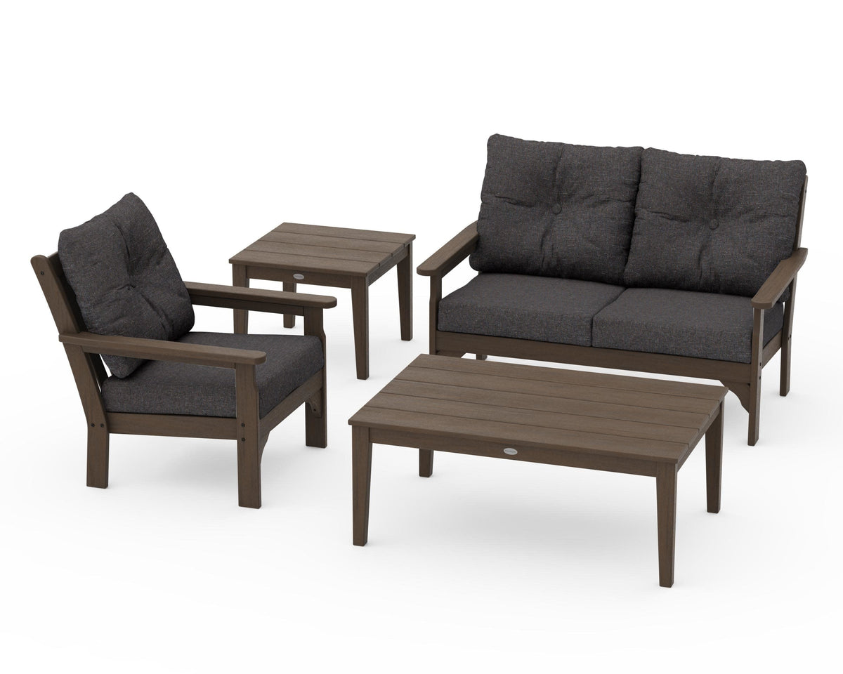 POLYWOOD Vineyard 4-Piece Deep Seating Set in Kona / Ash Charcoal