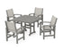 POLYWOOD Coastal 5-Piece Dining Set with Nautical 44" Dining Table in Slate Grey / Birch