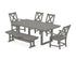 POLYWOOD Braxton 6-Piece Dining Set with Bench - 39" x 78" Table in Slate Grey