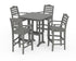 POLYWOOD Savannah 5-Piece Bar Set with Trestle Legs in Slate Grey