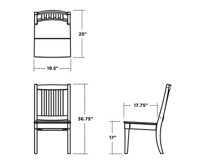 POLYWOOD Estate Dining Side Chair dimensions
