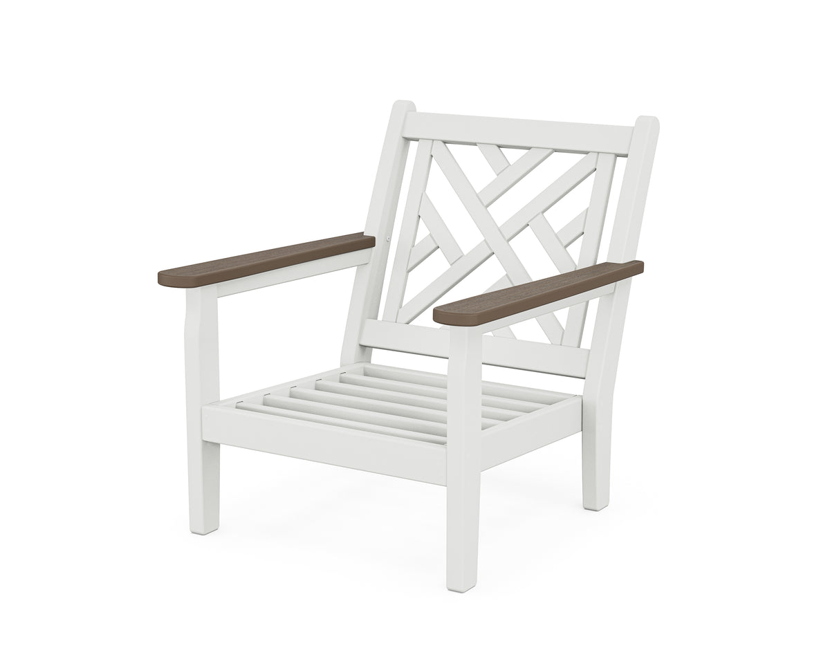 POLYWOOD Chippendale Deep Seating Chair Frame in White / Kona