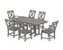 POLYWOOD Braxton 7-Piece Farmhouse Dining Set in Slate Grey