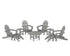 POLYWOOD Classic Adirondack Chair 9-Piece Conversation Set in Slate Grey