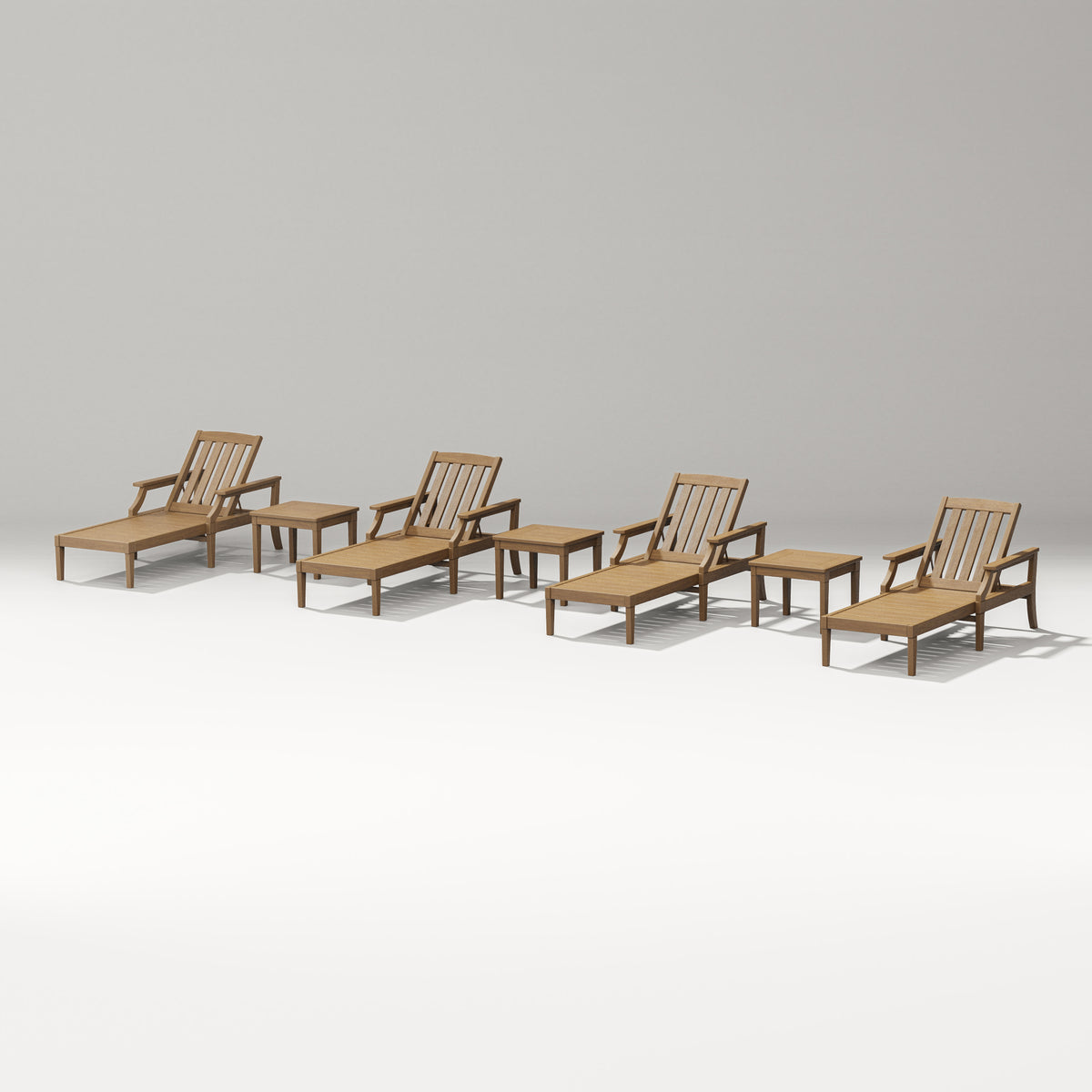 POLYWOOD Estate 7-Piece Chaise Lounge Set in Natural