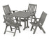 POLYWOOD Vineyard Folding 5-Piece Dining Set with Trestle Legs in Slate Grey