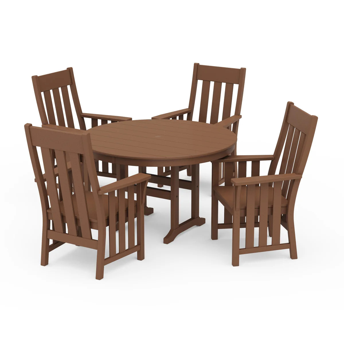 POLYWOOD Acadia 5-Piece Round Farmhouse Dining Set