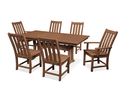 POLYWOOD Vineyard 7-Piece Farmhouse Dining Set with Trestle Legs