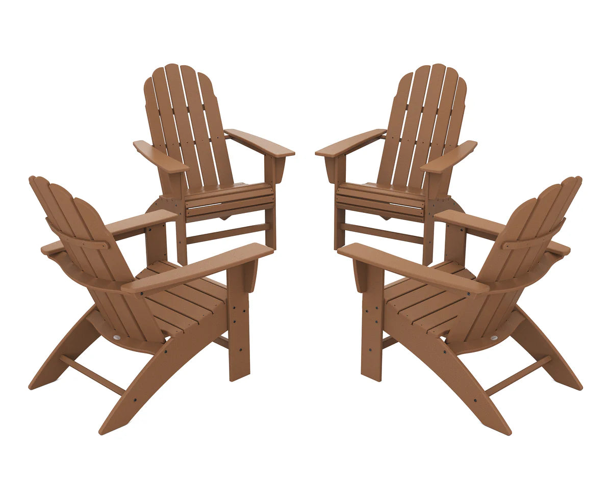 POLYWOOD 4-Piece Vineyard Curveback Adirondack Chair Conversation Set