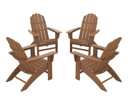 POLYWOOD 4-Piece Vineyard Curveback Adirondack Chair Conversation Set