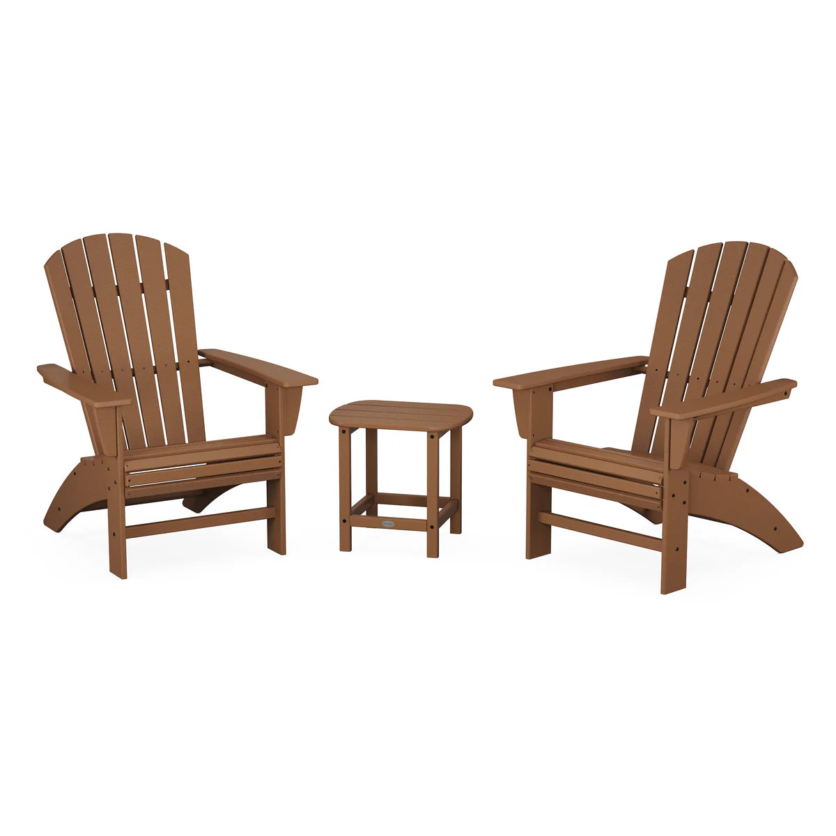 Polywood Nautical 3-Piece Curveback Adirondack Set