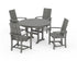 POLYWOOD Modern Adirondack 5-Piece Round Farmhouse Dining Set in Slate Grey