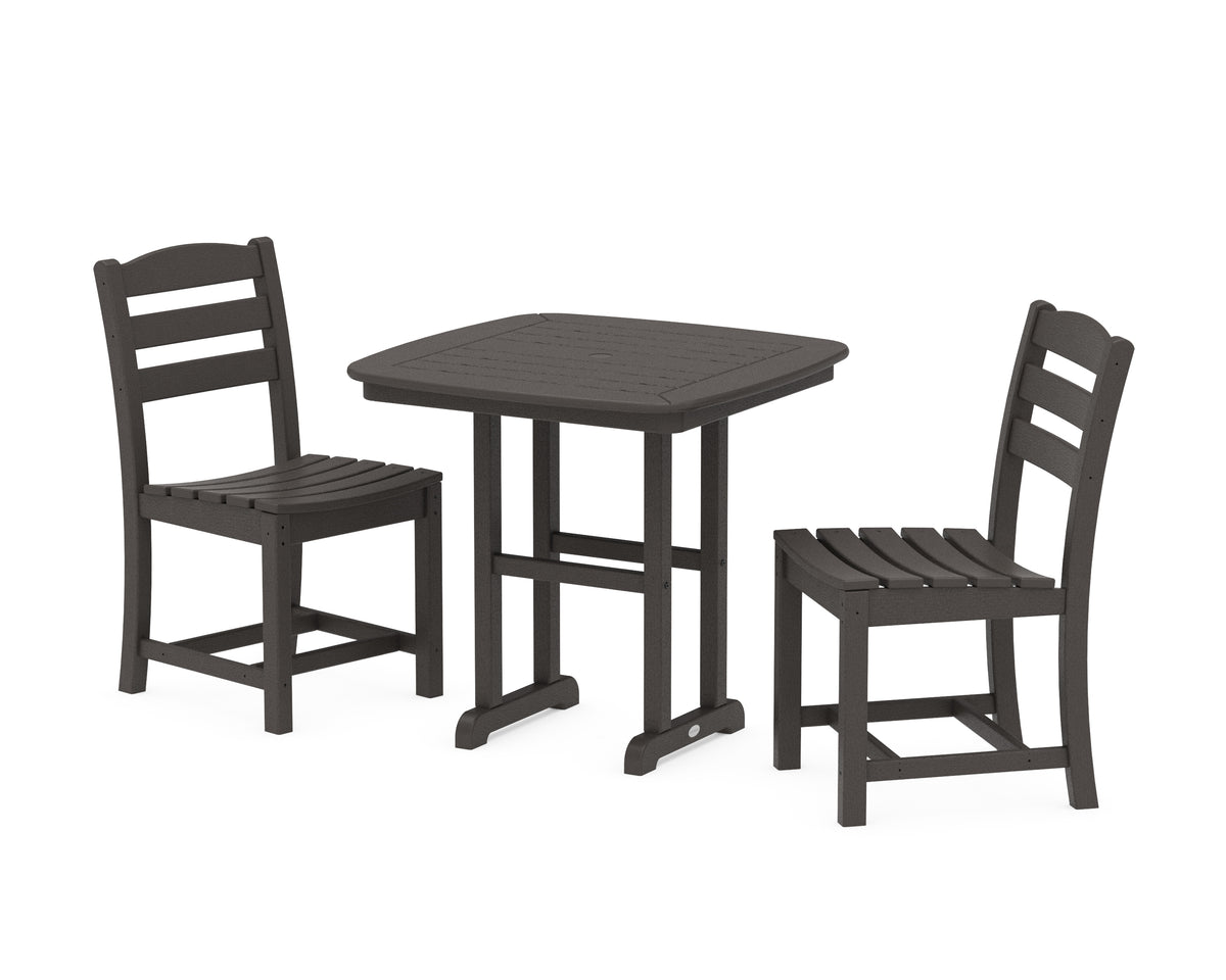 POLYWOOD La Casa Café Side Chair 3-Piece Dining Set in Vintage Coffee