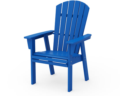 POLYWOOD Nautical Curveback Adirondack Dining Chair in Pacific Blue