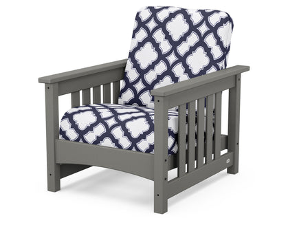 POLYWOOD Club Mission Chair in Slate Grey / Trellis Navy